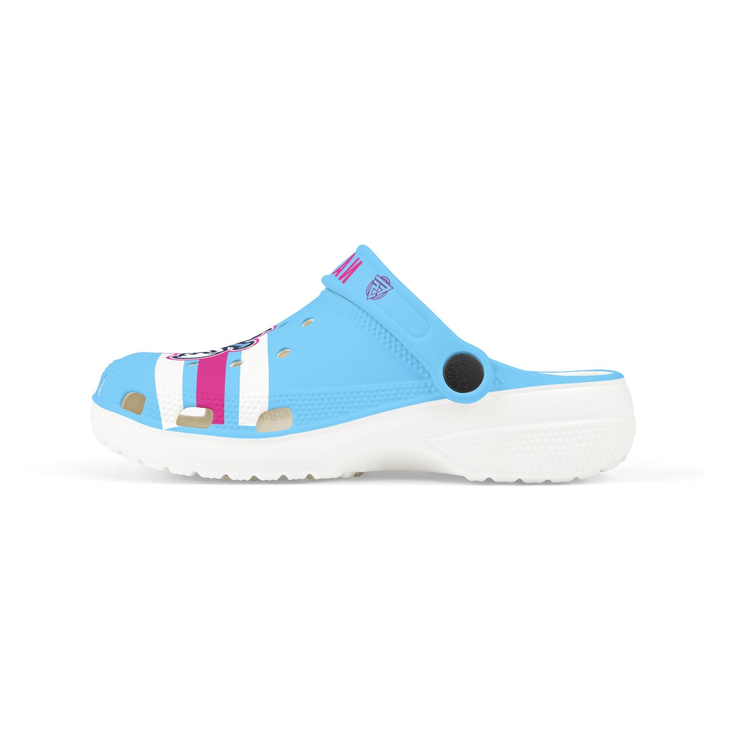 F5 Softball Kids Blue EVA Foam Clogs — Personalized "Name #1" Sporty Design