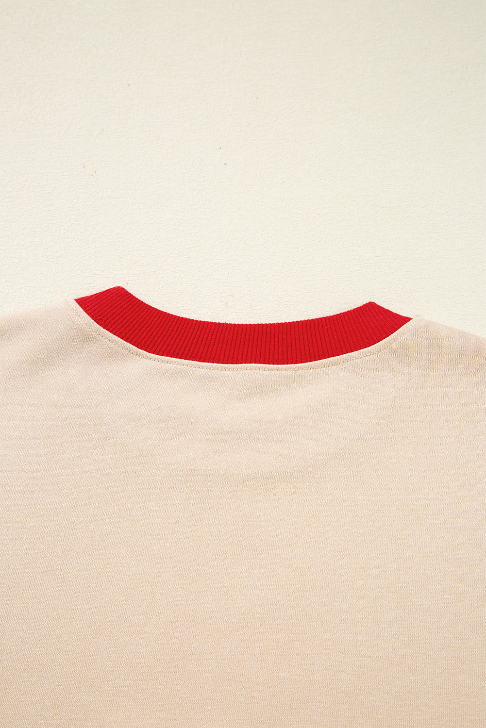 Red and White GAME DAY Letter Contrast Trim Baggy Sweatshirt