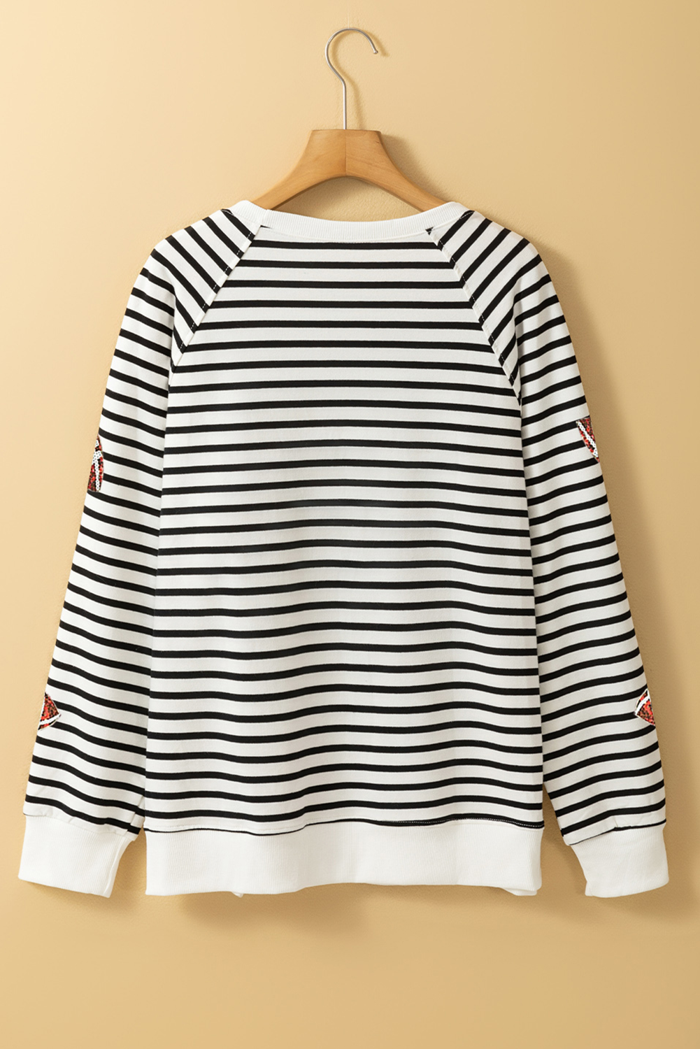 Black Stripe Sequin Football Oversized Sweatshirt