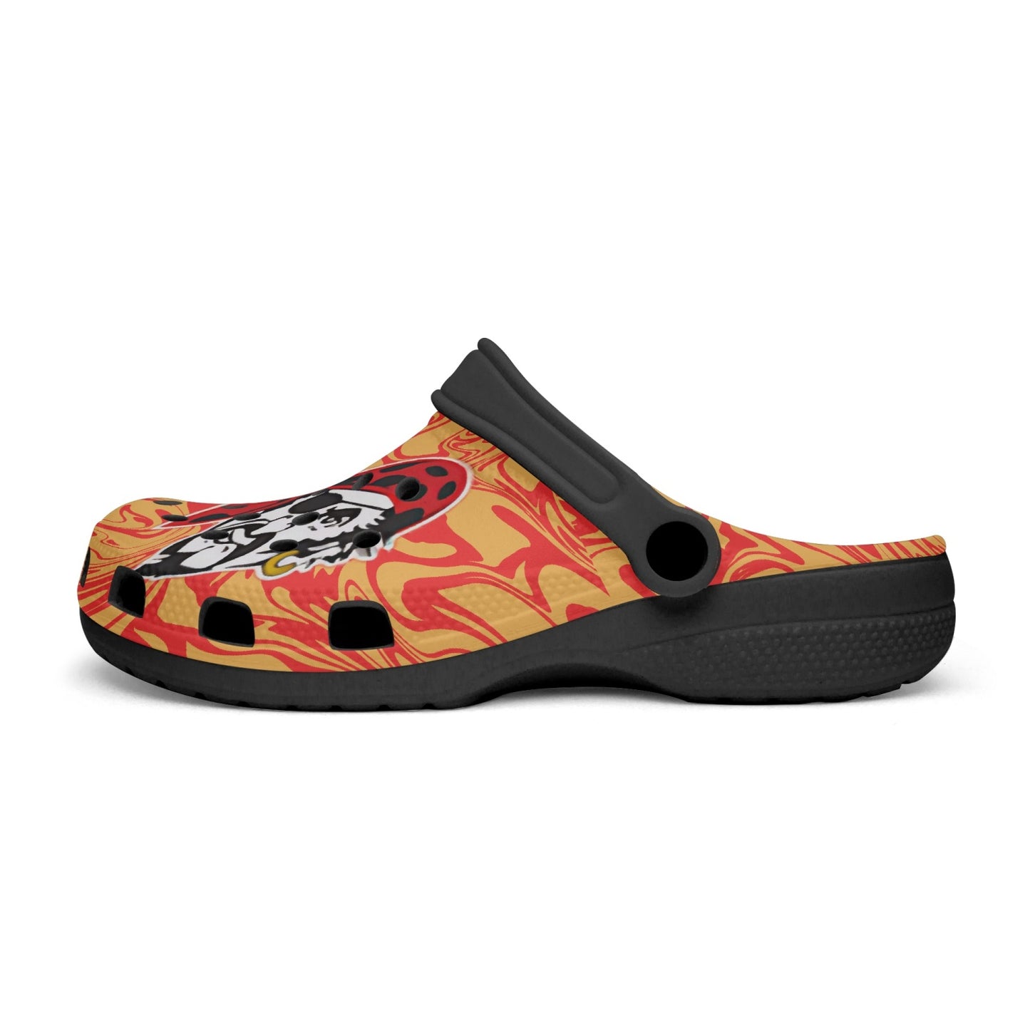 Psychadelic Black Pirate Pride Foam Clogs