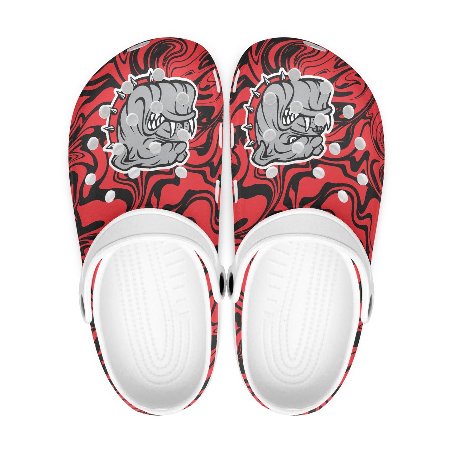 Bulldogs Psychedelic Black and Red "Crocs"