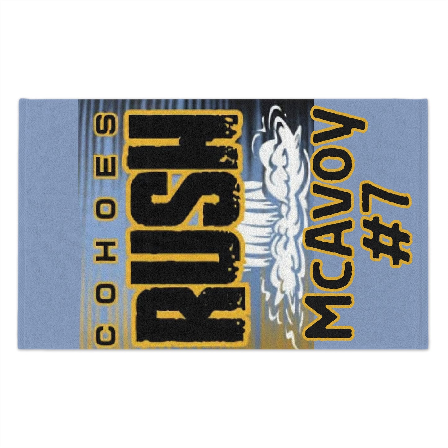 Rush Team Towel, 11x18 (Blue gray and White)