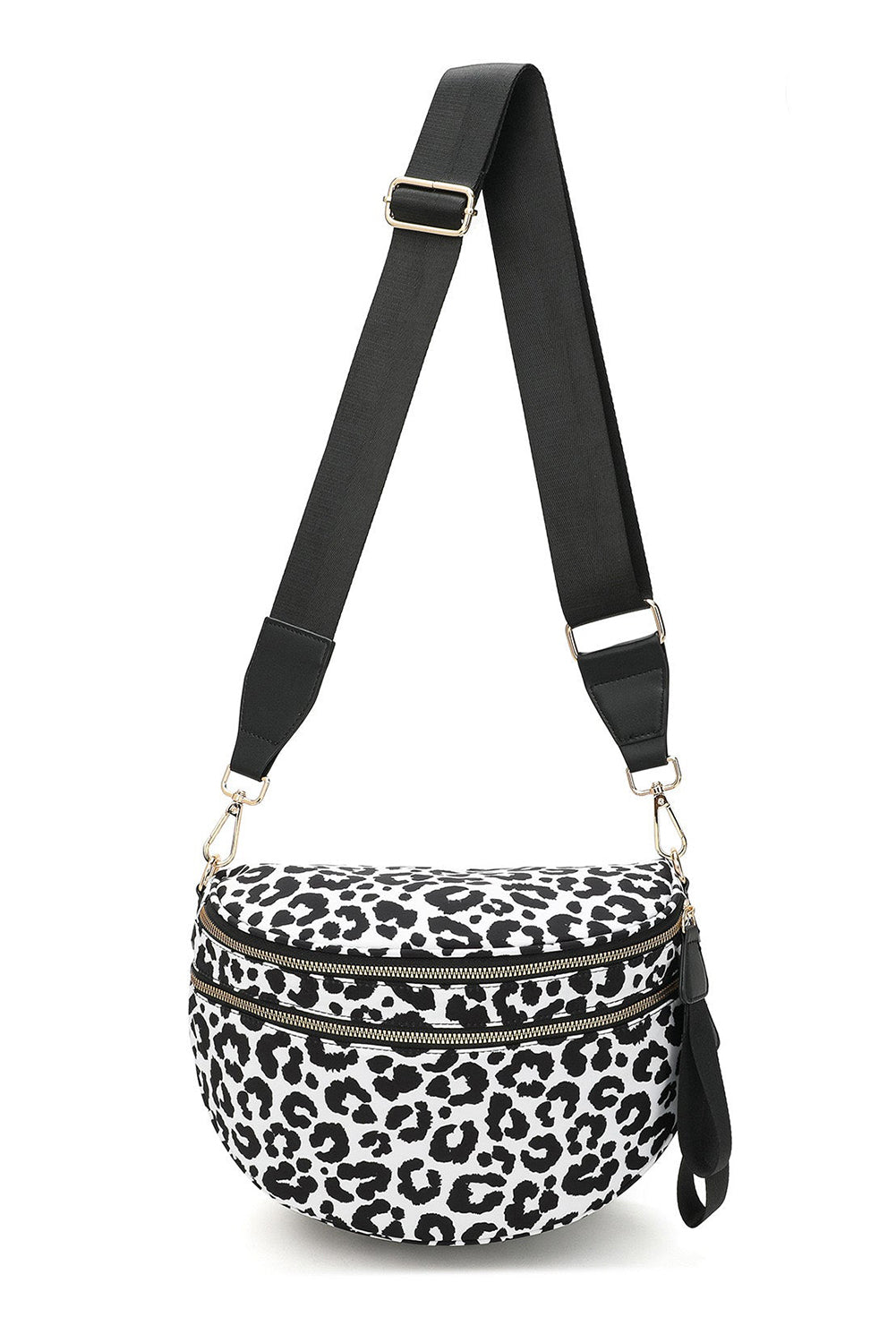 Fiery Red Checkered Print Wide Strap Large Crossbody Bag
