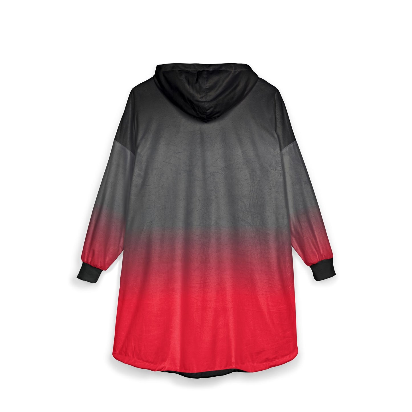 Hooded Blanket - McLoud Redskins Red & Black Gradient Oversized Cozy Throw with Logo Pocket