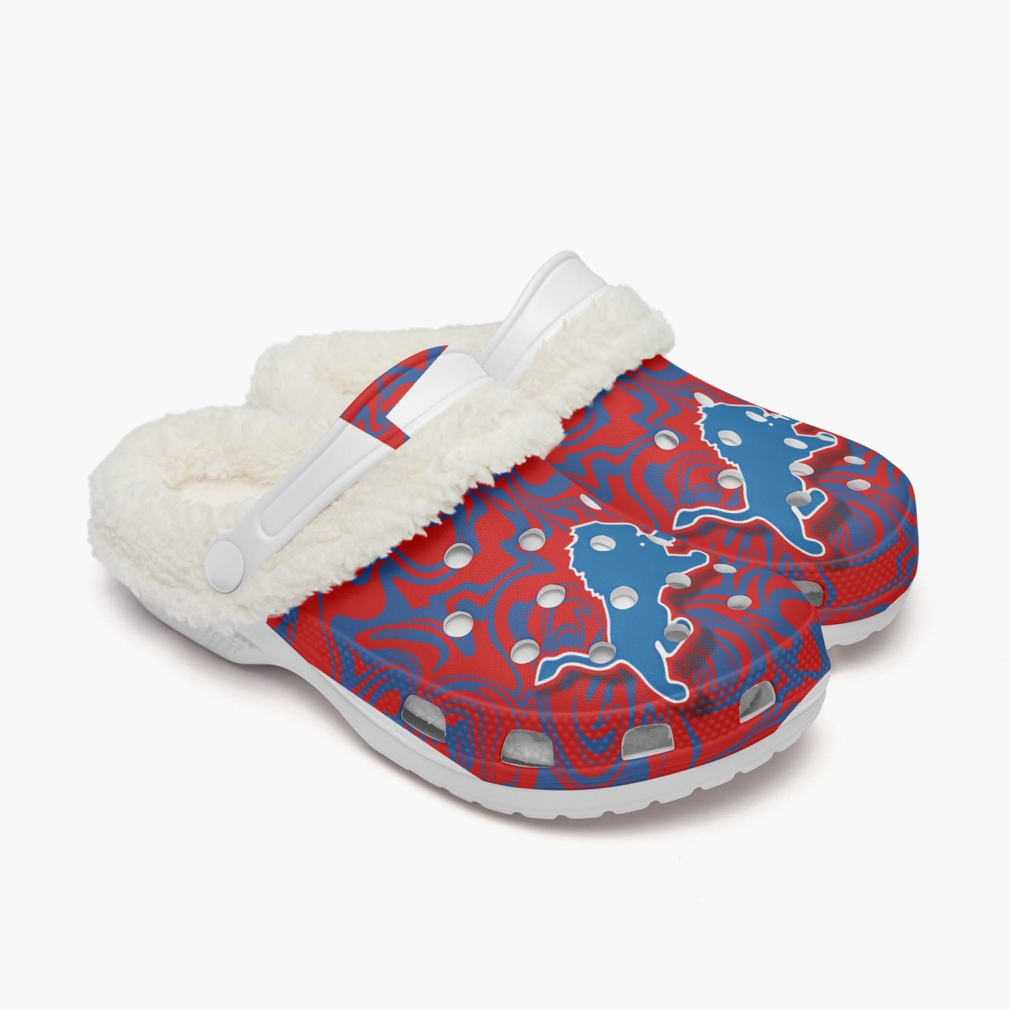 Lions (Red/White/Blue) Fleece-Lined "crocs"