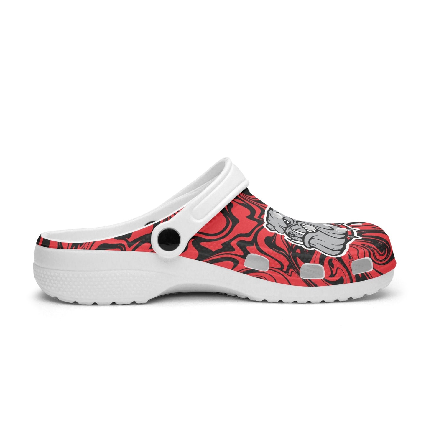 Bulldogs Psychedelic Black and Red "Crocs"