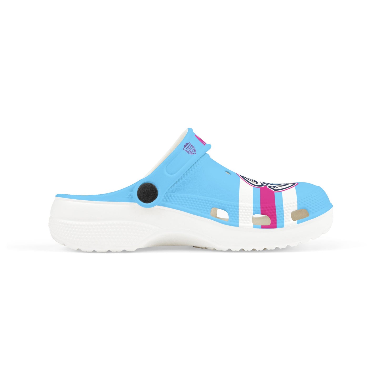 F5 Softball Kids Blue EVA Foam Clogs — Personalized "Name #1" Sporty Design