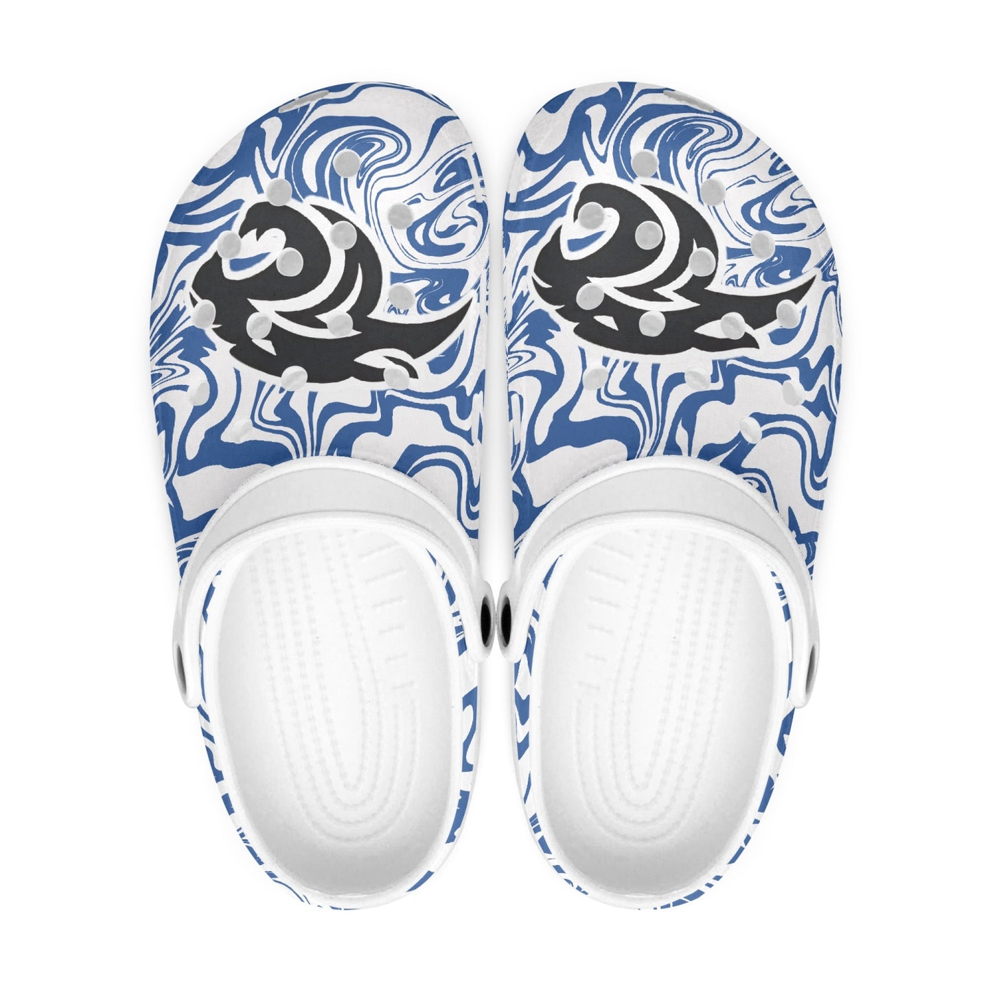 Panthers Psychedelic White and Blue "Crocs"