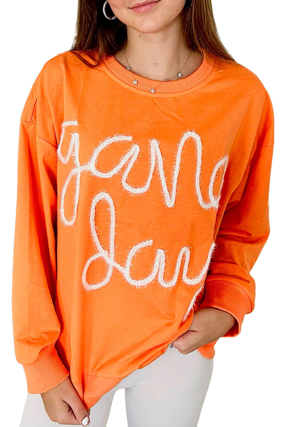 Orange Game Day Graphic Casual Top