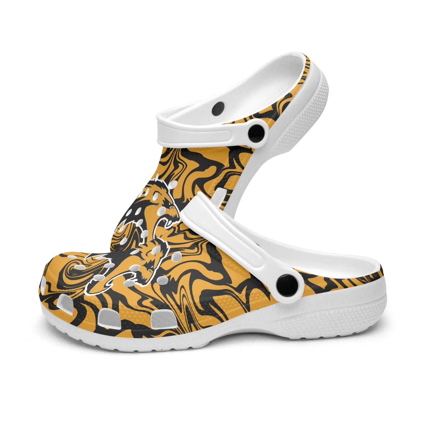 Lions Psychedelic "Crocs" Orange, Black and White