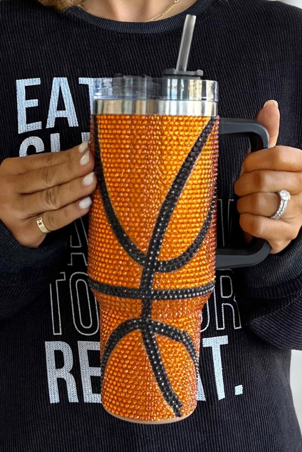 Basketball Rhinestone 40 Oz Tumbler