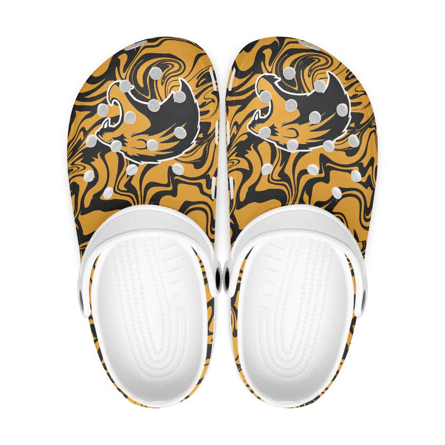 Lions Psychedelic "Crocs" Orange, Black and White