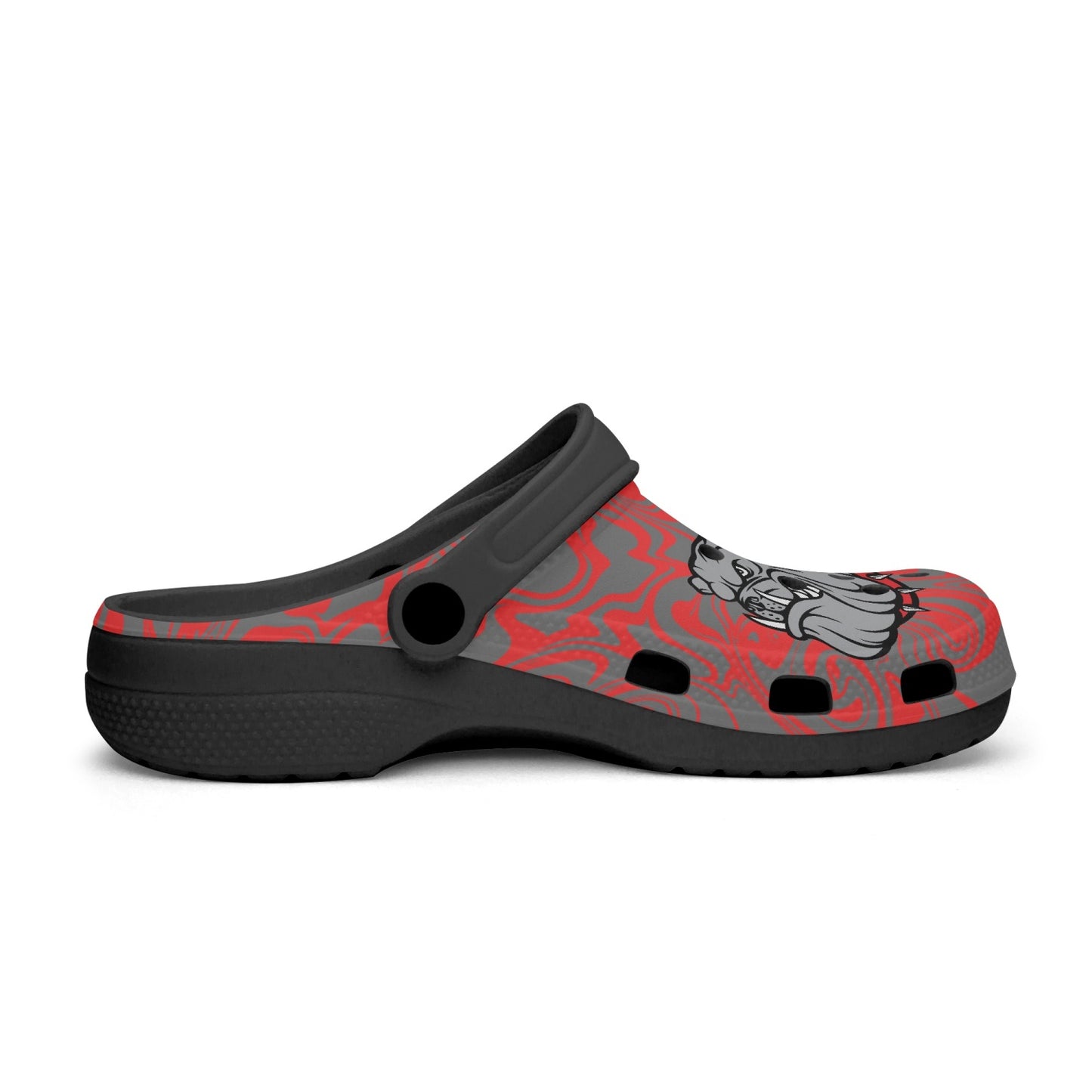 Bulldogs Red and Gray Psychedelic "Crocs)