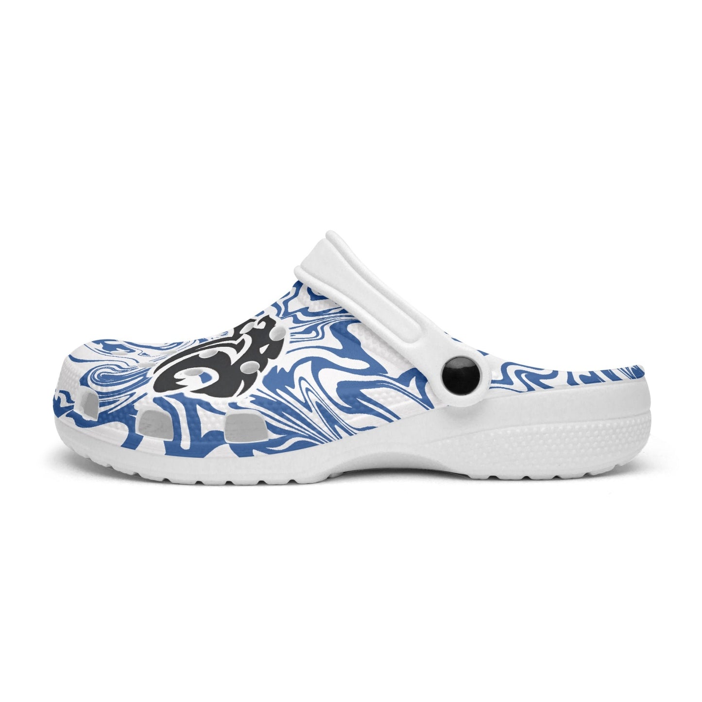 Panthers Psychedelic White and Blue "Crocs"