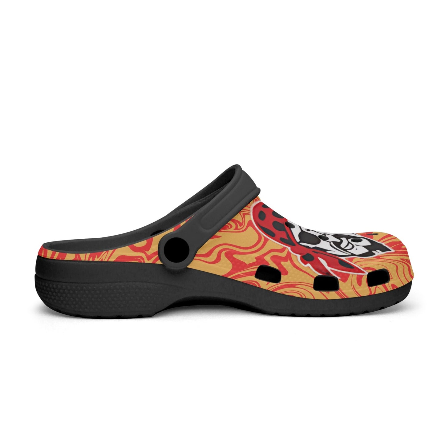 Psychadelic Black Pirate Pride Foam Clogs