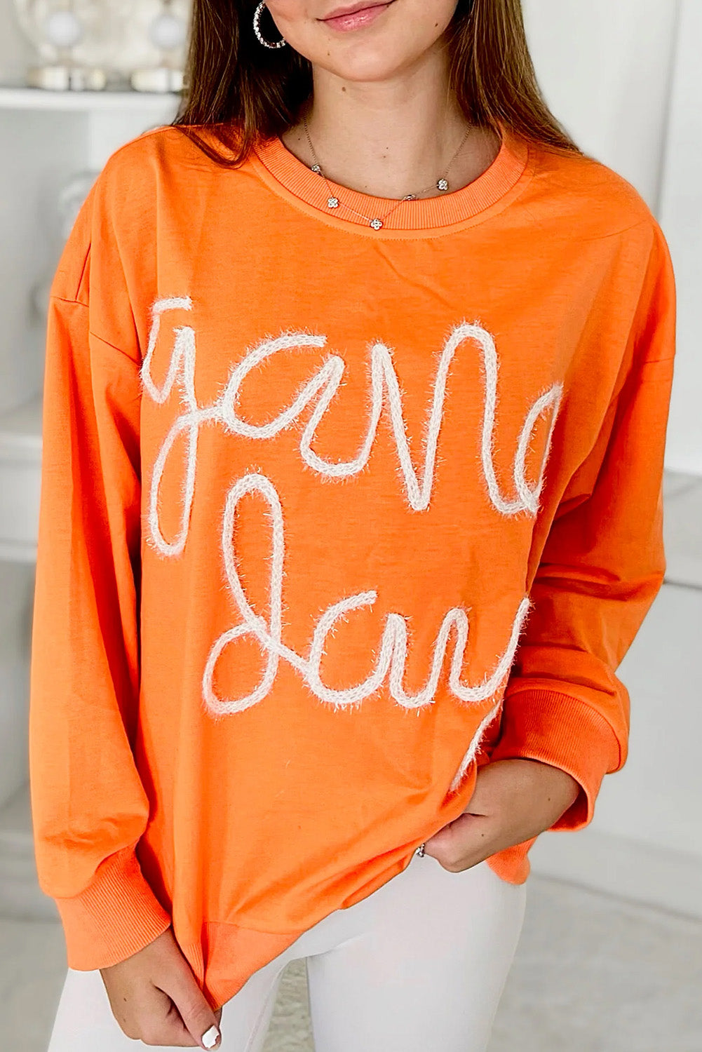 Orange Game Day Graphic Casual Top