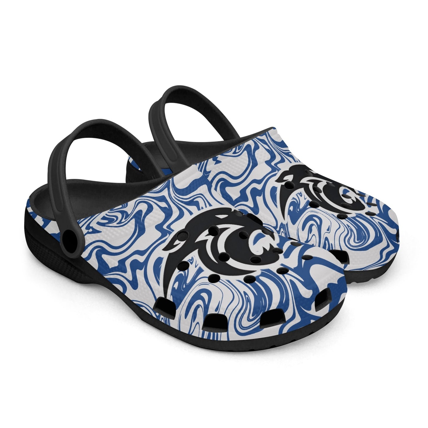 Panthers Psychedelic "crocs" (black base)