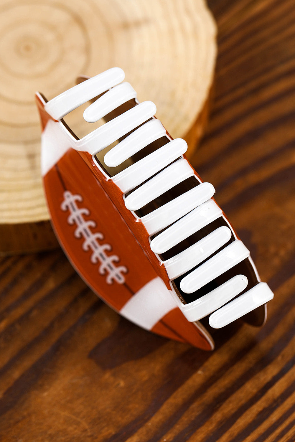 Large Hair Claw Clip Football and Baseball