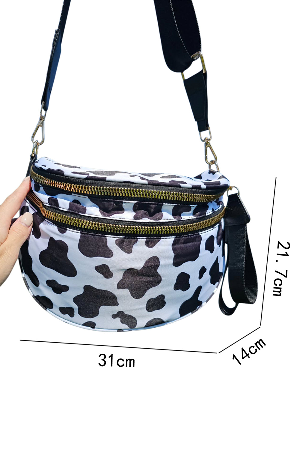 Fiery Red Checkered Print Wide Strap Large Crossbody Bag