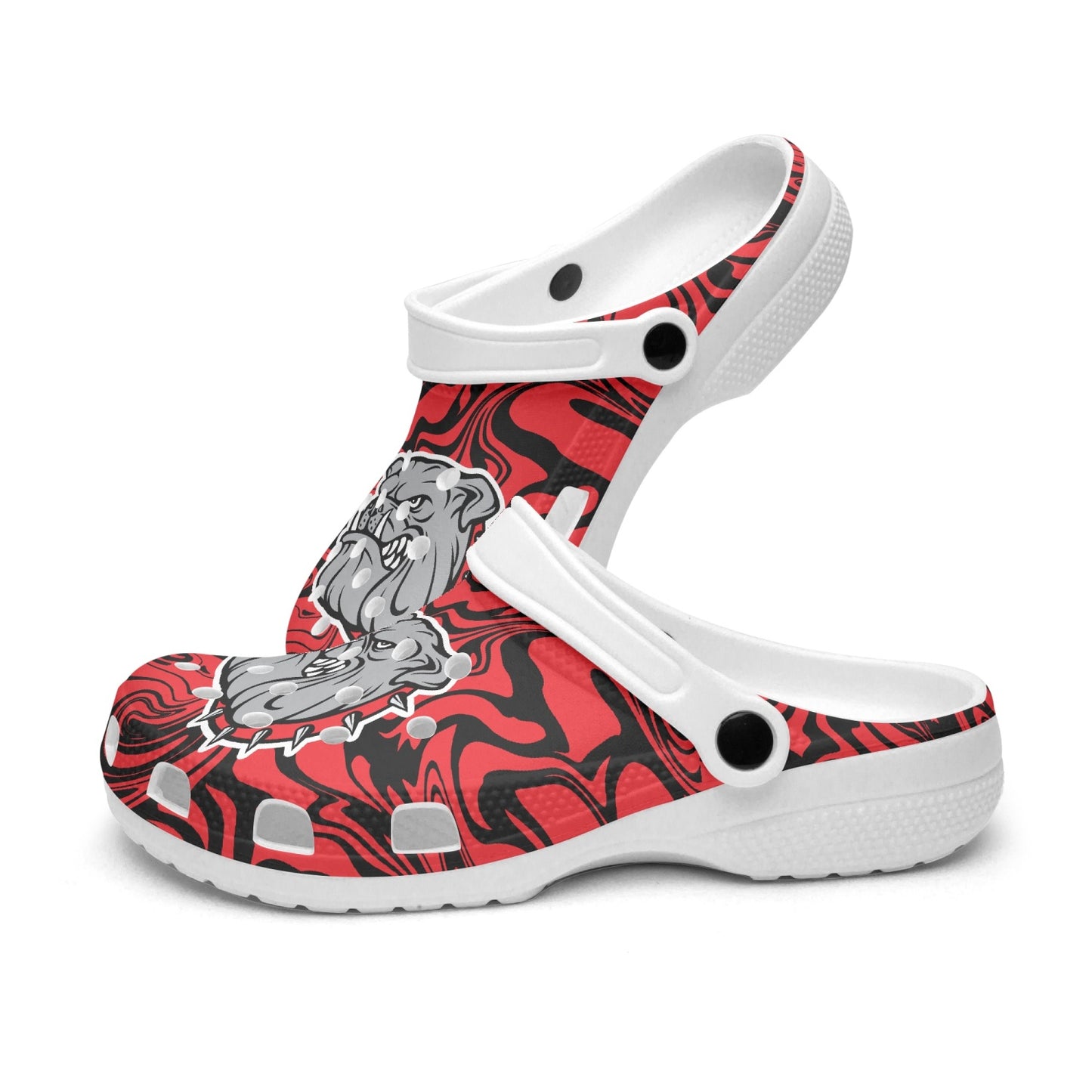 Bulldogs Psychedelic Black and Red "Crocs"