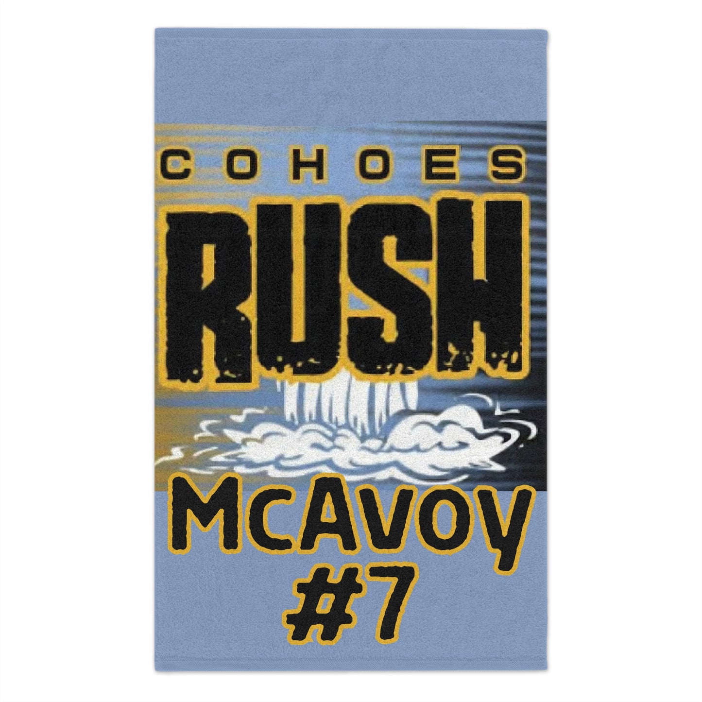 Rush Team Towel, 11x18 (Blue gray and White)
