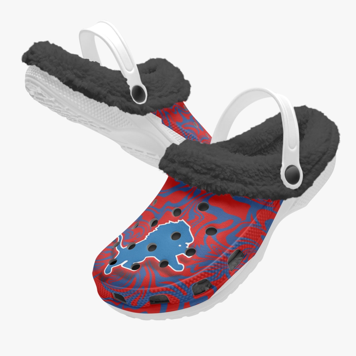 Lions (Red/White/Blue) Fleece-Lined "crocs"