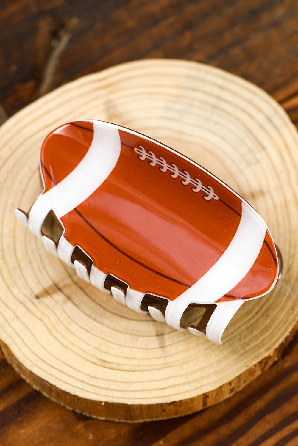 Large Hair Claw Clip Football and Baseball