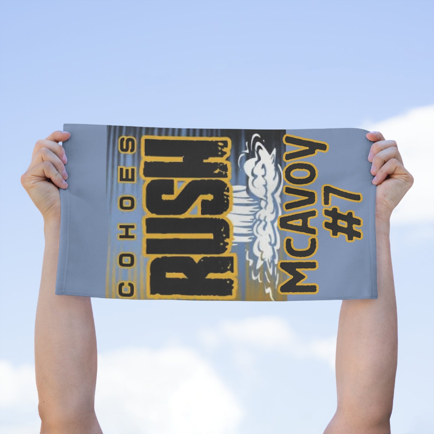 Rush Team Towel, 11x18 (Blue gray and White)