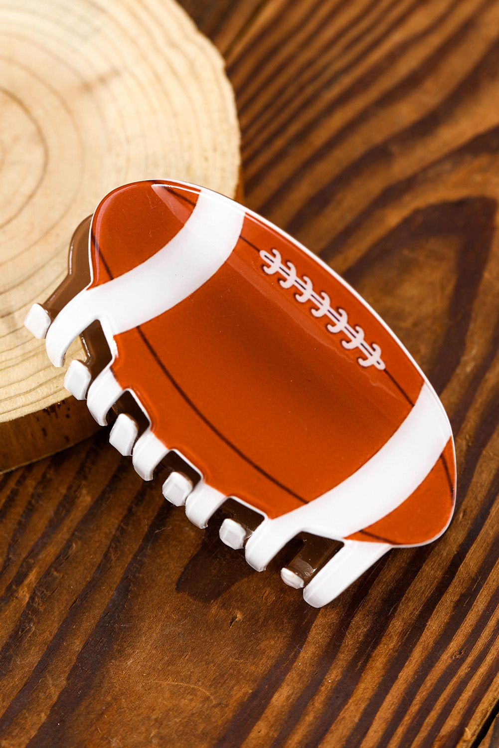 Large Hair Claw Clip Football and Baseball