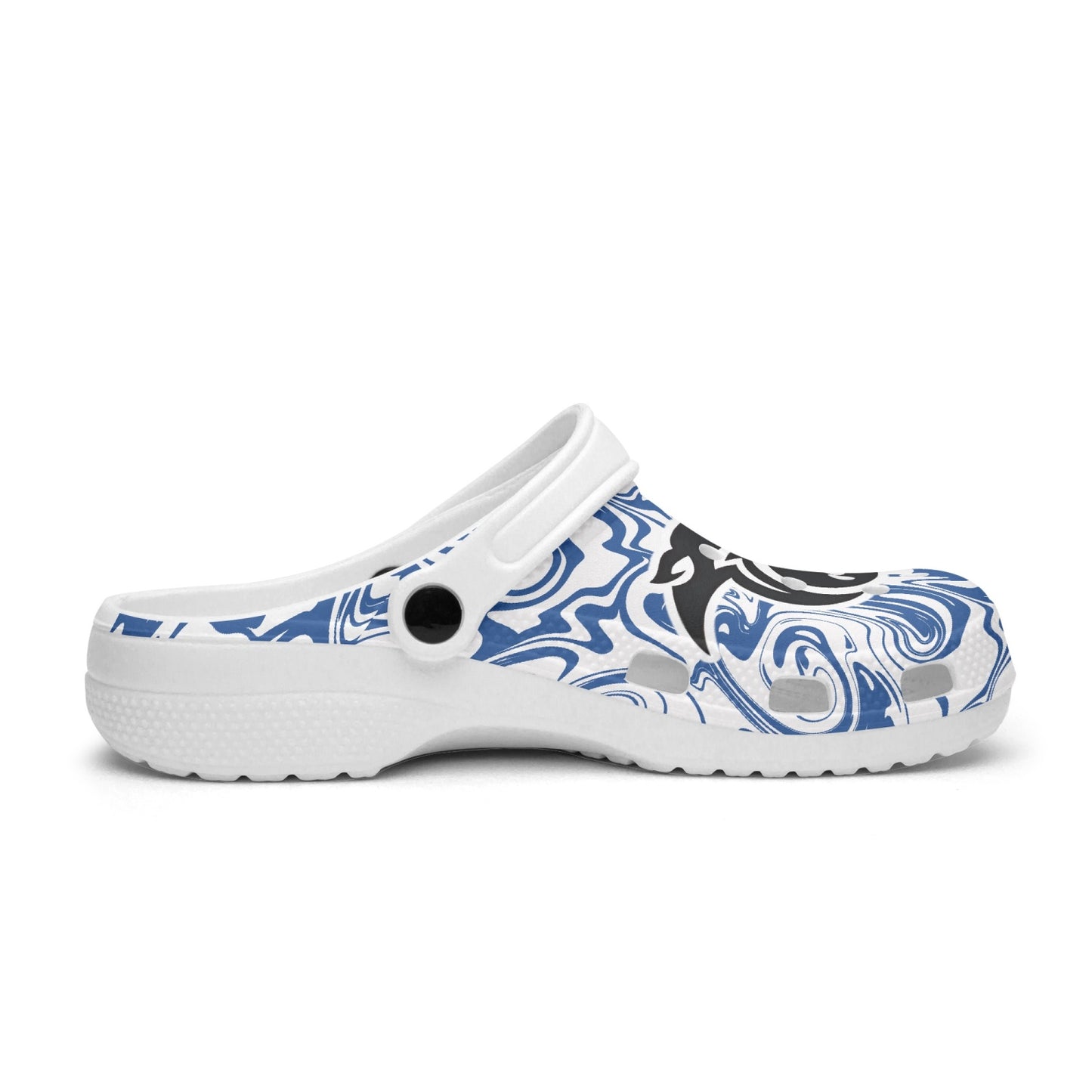 Panthers Psychedelic White and Blue "Crocs"