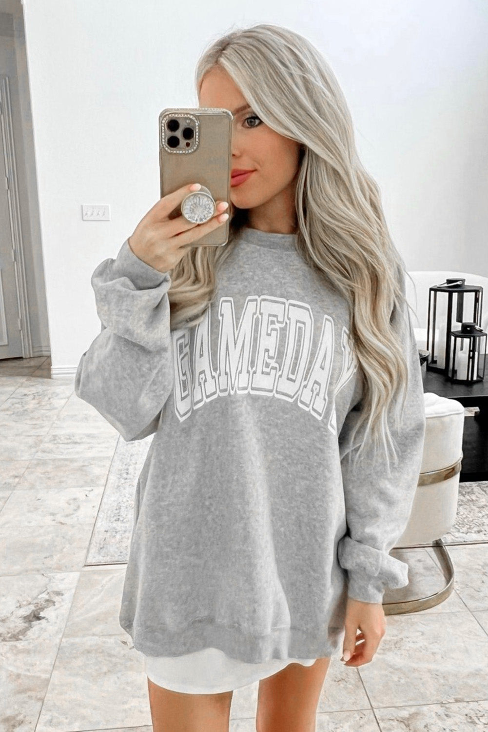 GAMEDAY Letter Graphic Sweatshirt