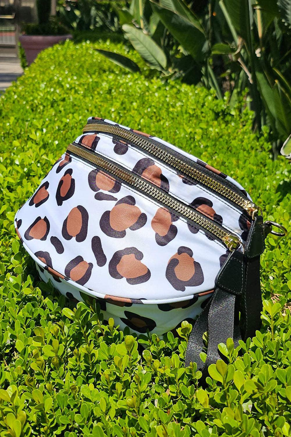 Fiery Red Checkered Print Wide Strap Large Crossbody Bag