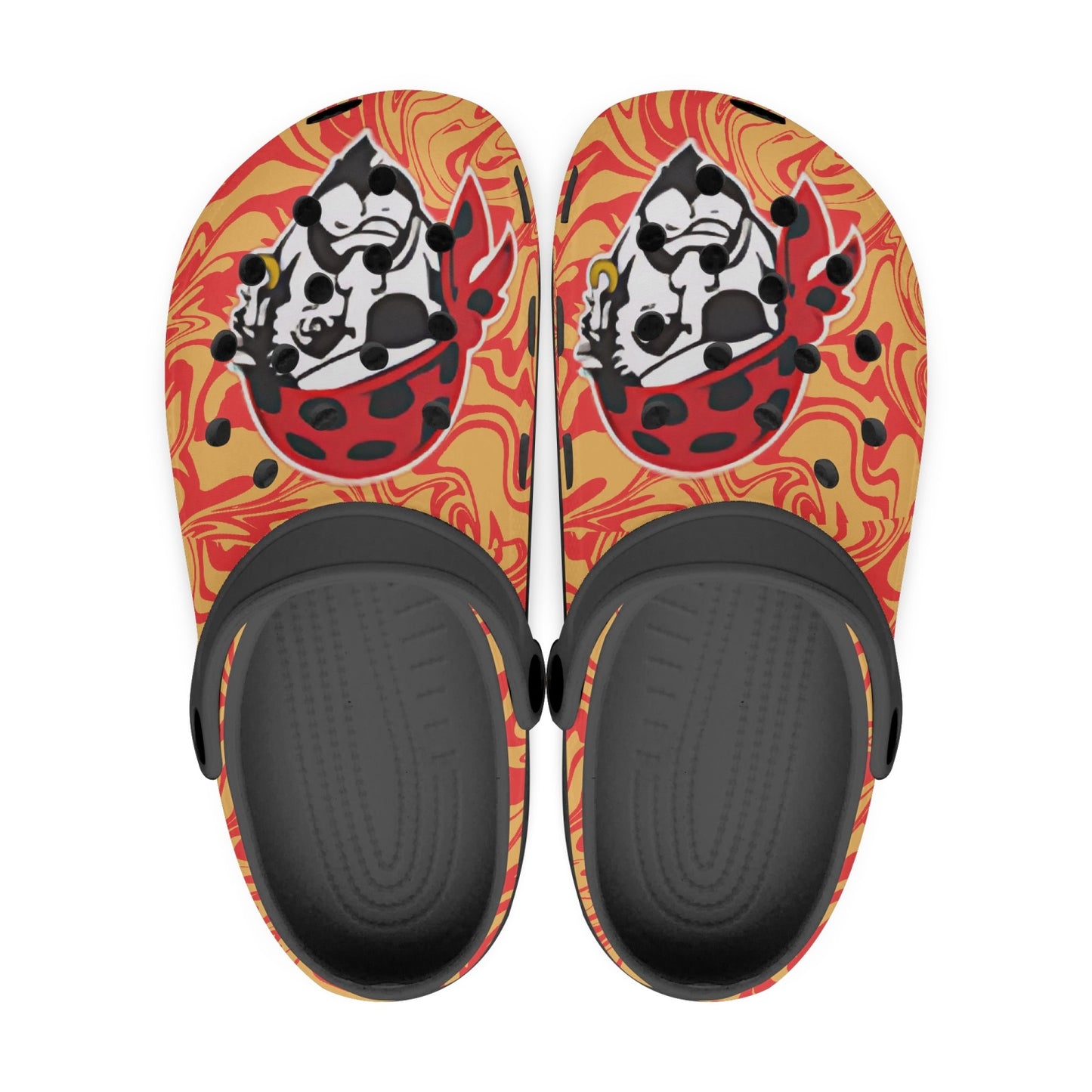 Psychadelic Black Pirate Pride Foam Clogs