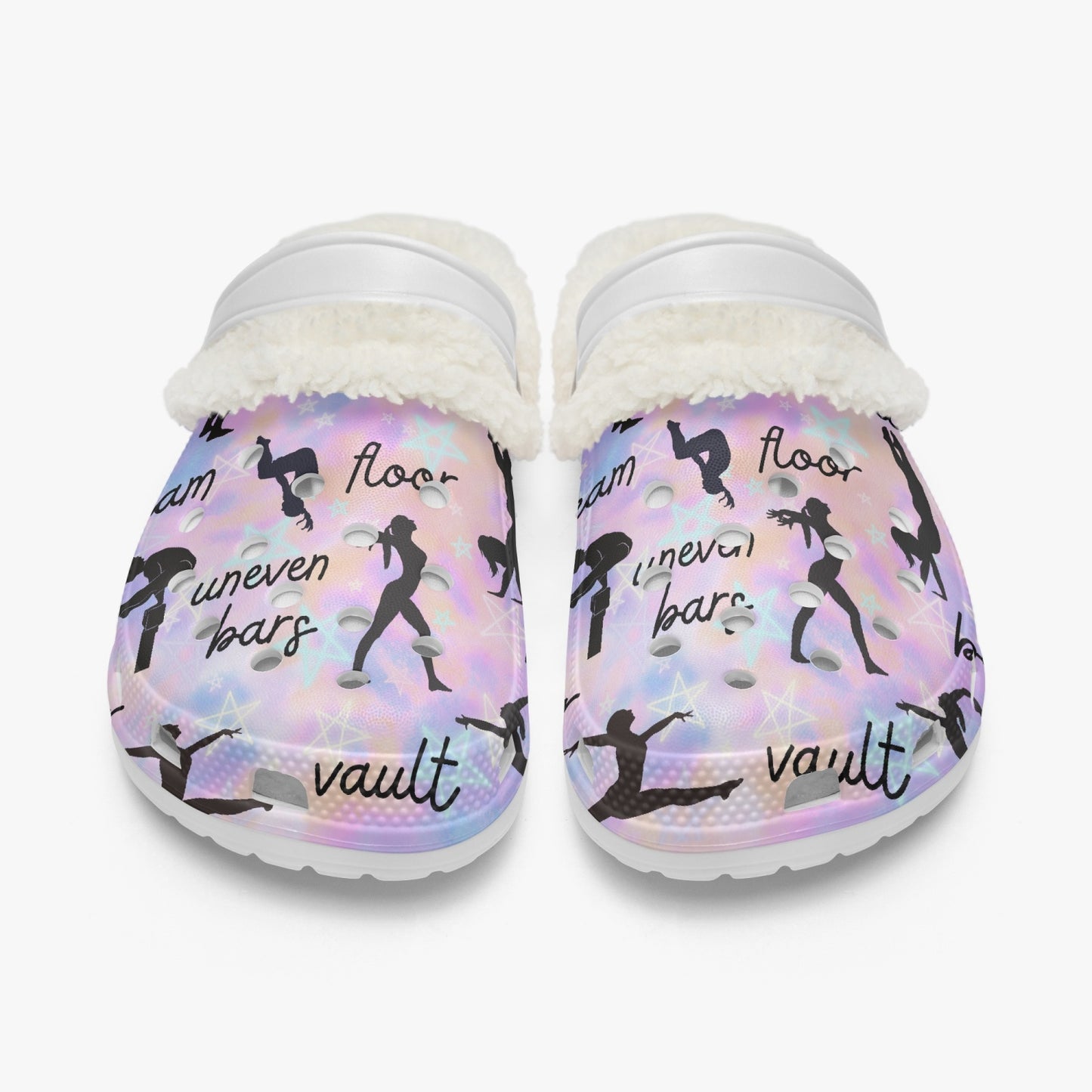 Gymnastics Print Fleeced Lined "crocs"