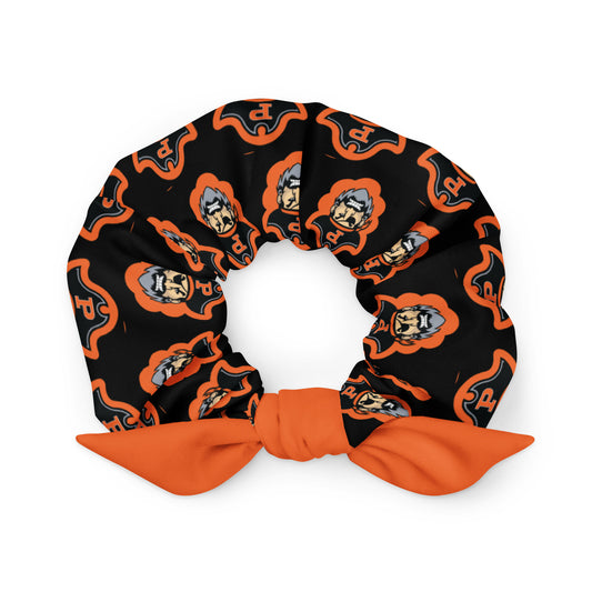 Orange and Black Pirates Recycled Scrunchie