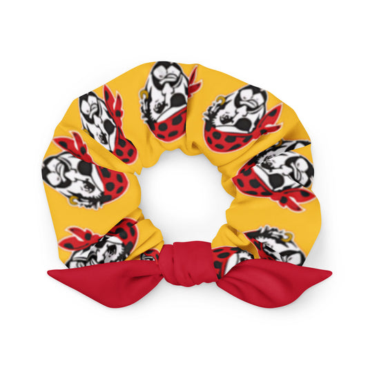 Red and Gold Pirates Recycled Scrunchie