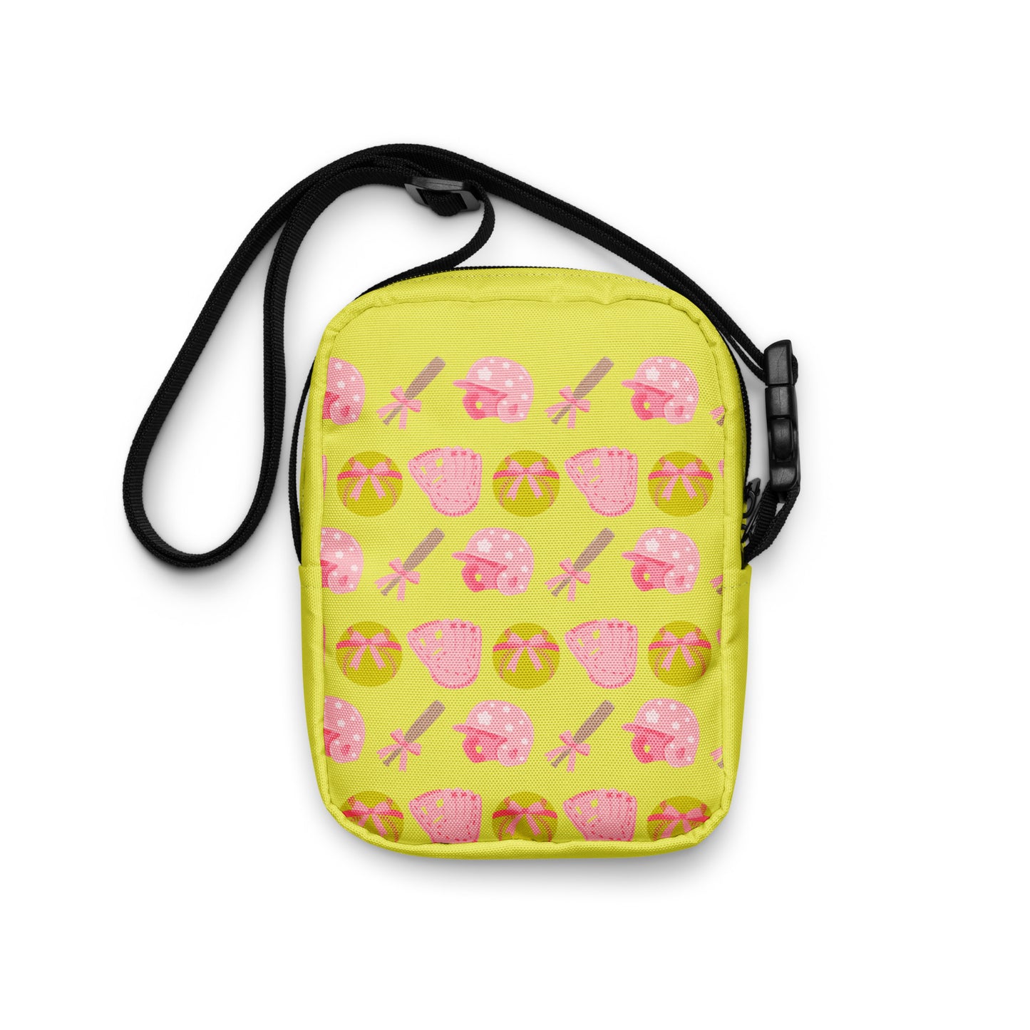 Pink and Yellow Softball Crossbody Bag