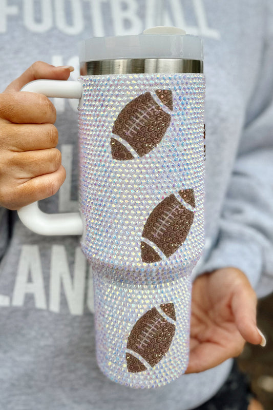 Rhinestone Game Day Football 40oz Tumbler