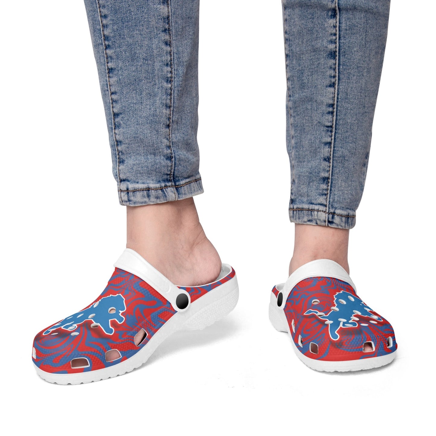 Lions Psychedelic (red/white/blue) "crocs"