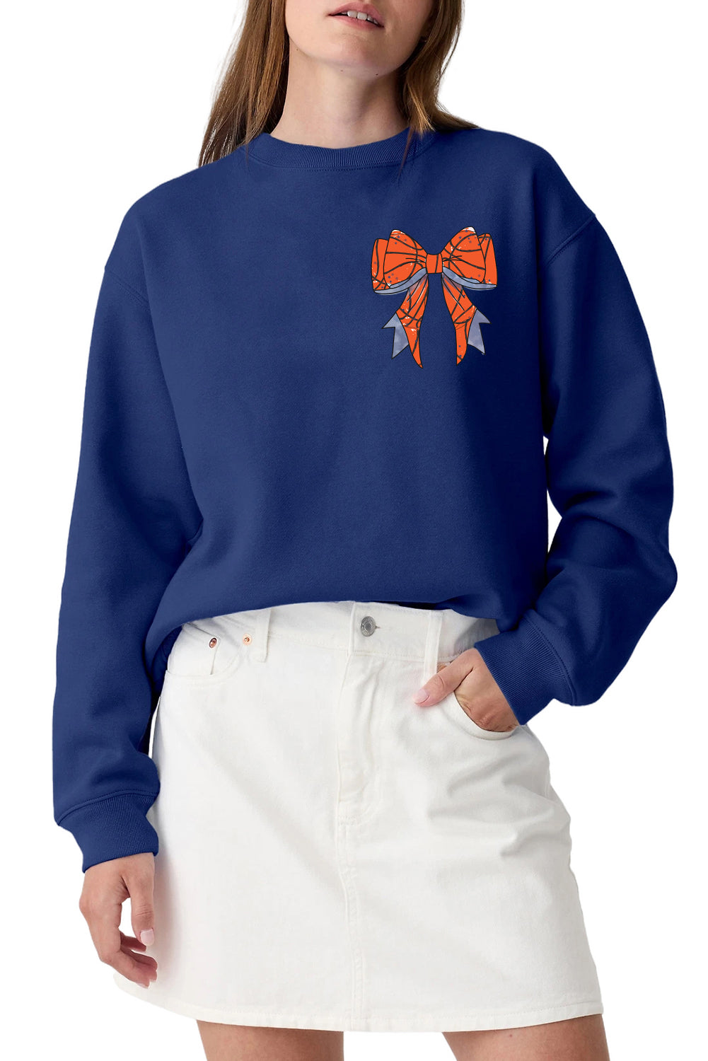 Navy Blue GAME DAY Long Sleeve Graphic Sweatshirt