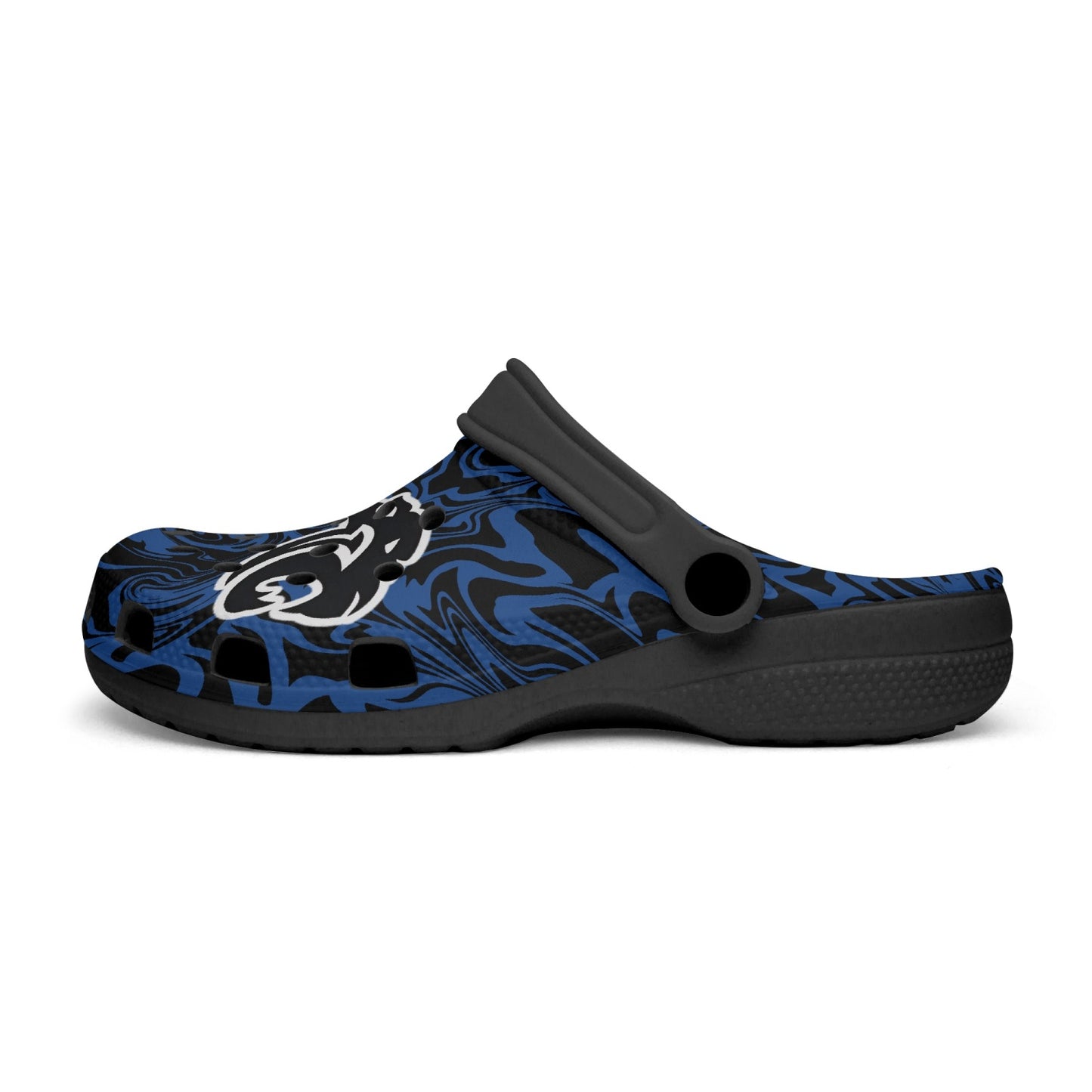 Panthers Black and Blue Psychedelic "Crocs"