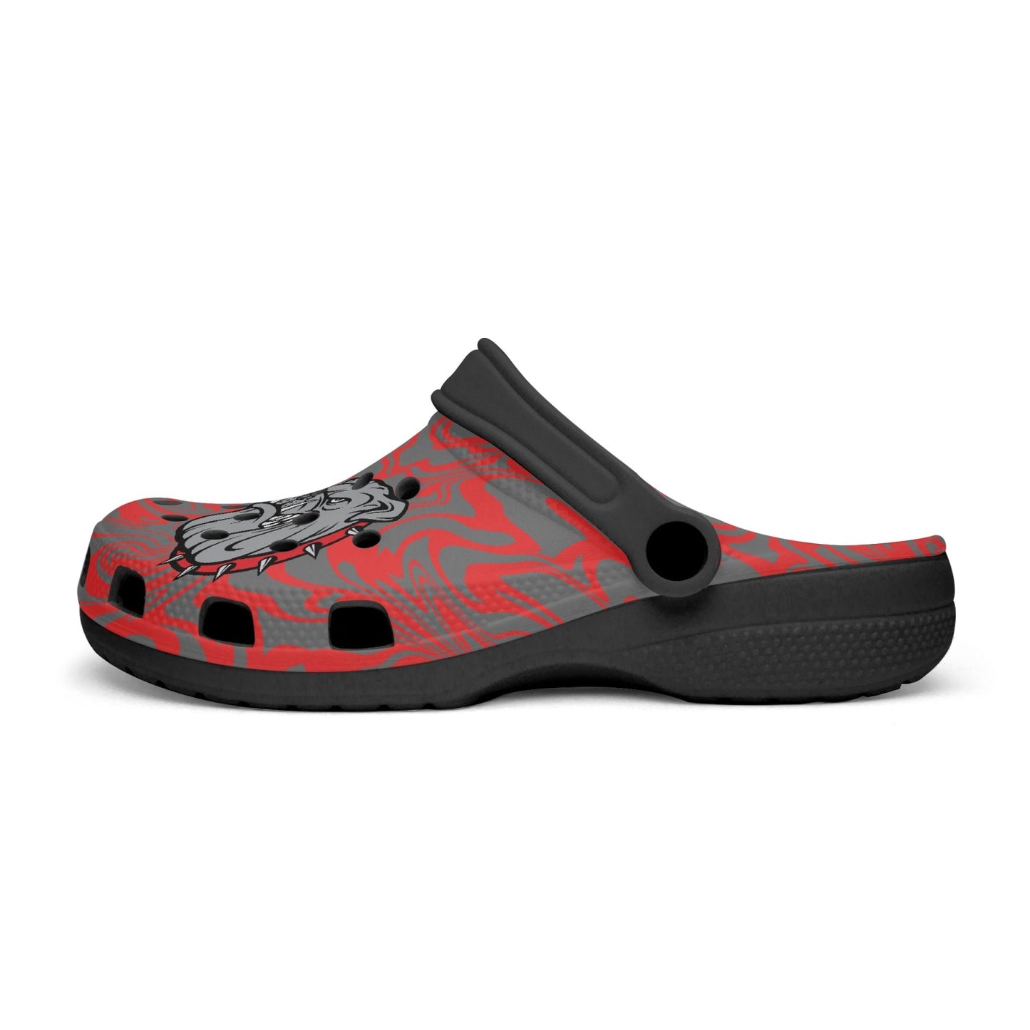 Bulldogs Red and Gray Psychedelic "Crocs)