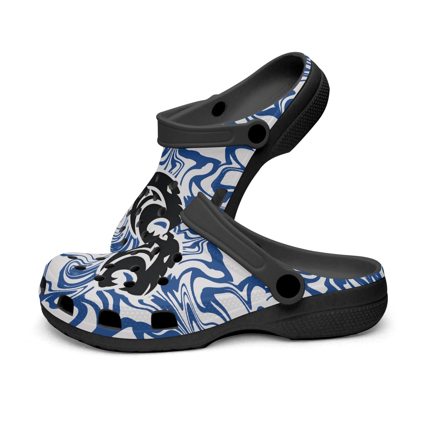 Panthers Psychedelic "crocs" (black base)