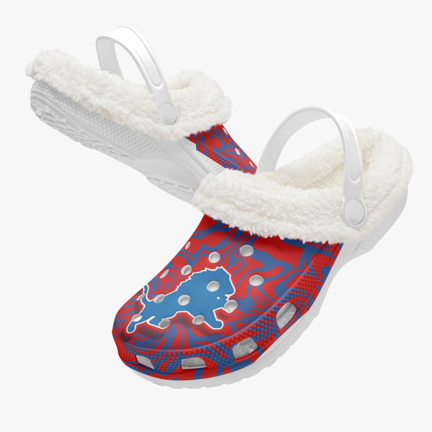 Lions (Red/White/Blue) Fleece-Lined "crocs"