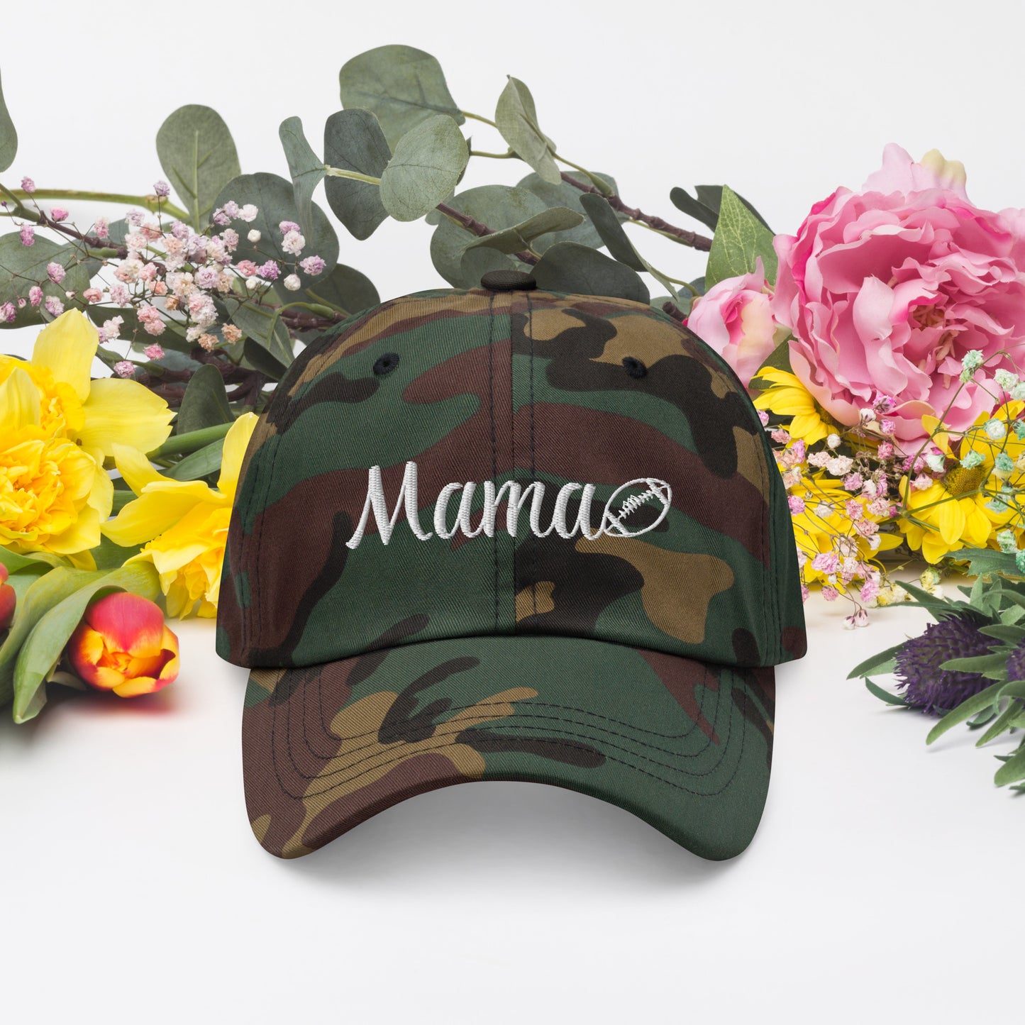 Football Mama Puff Embroidered Hat