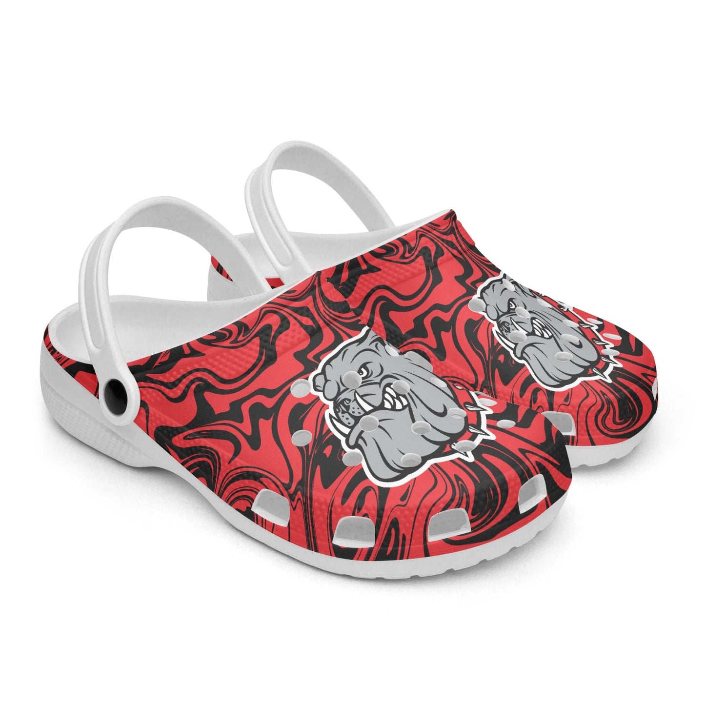 Bulldogs Psychedelic Black and Red "Crocs"