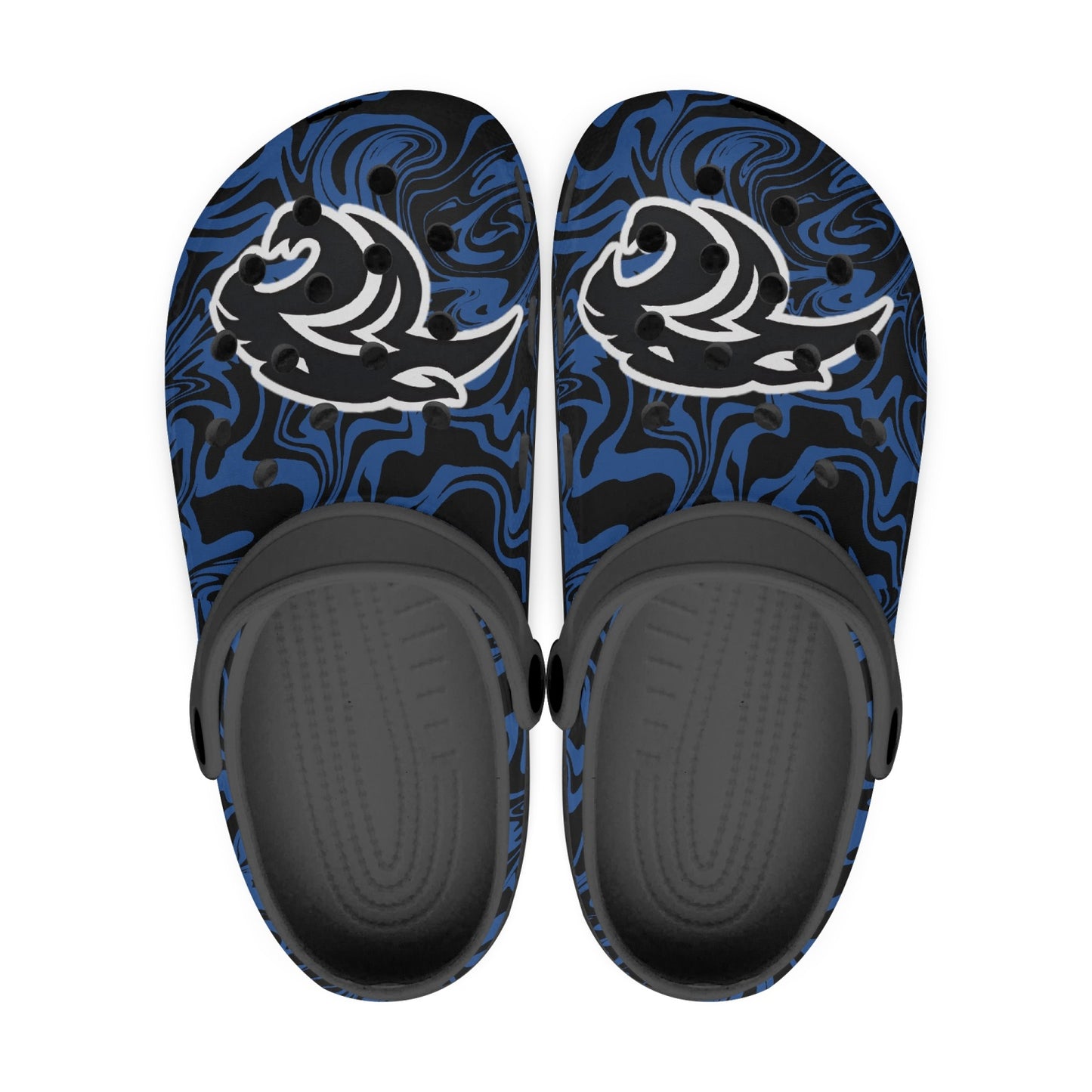 Panthers Black and Blue Psychedelic "Crocs"