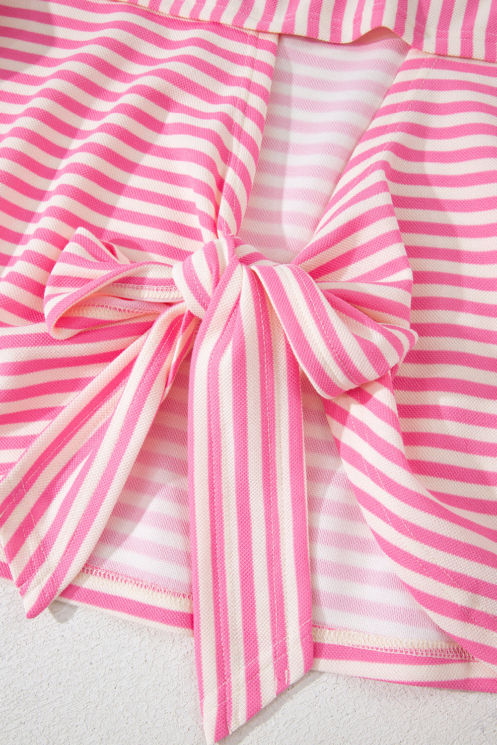 Red Striped Bowknot Backless T-Shirt