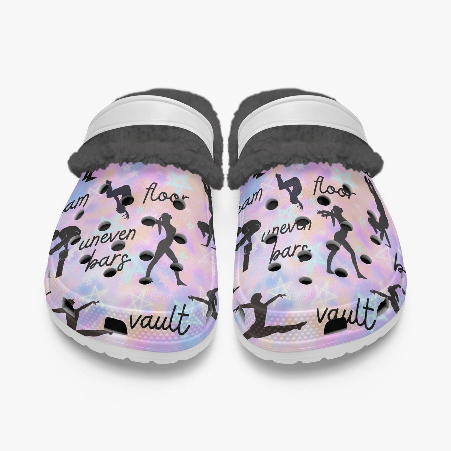 Gymnastics Print Fleeced Lined "crocs"