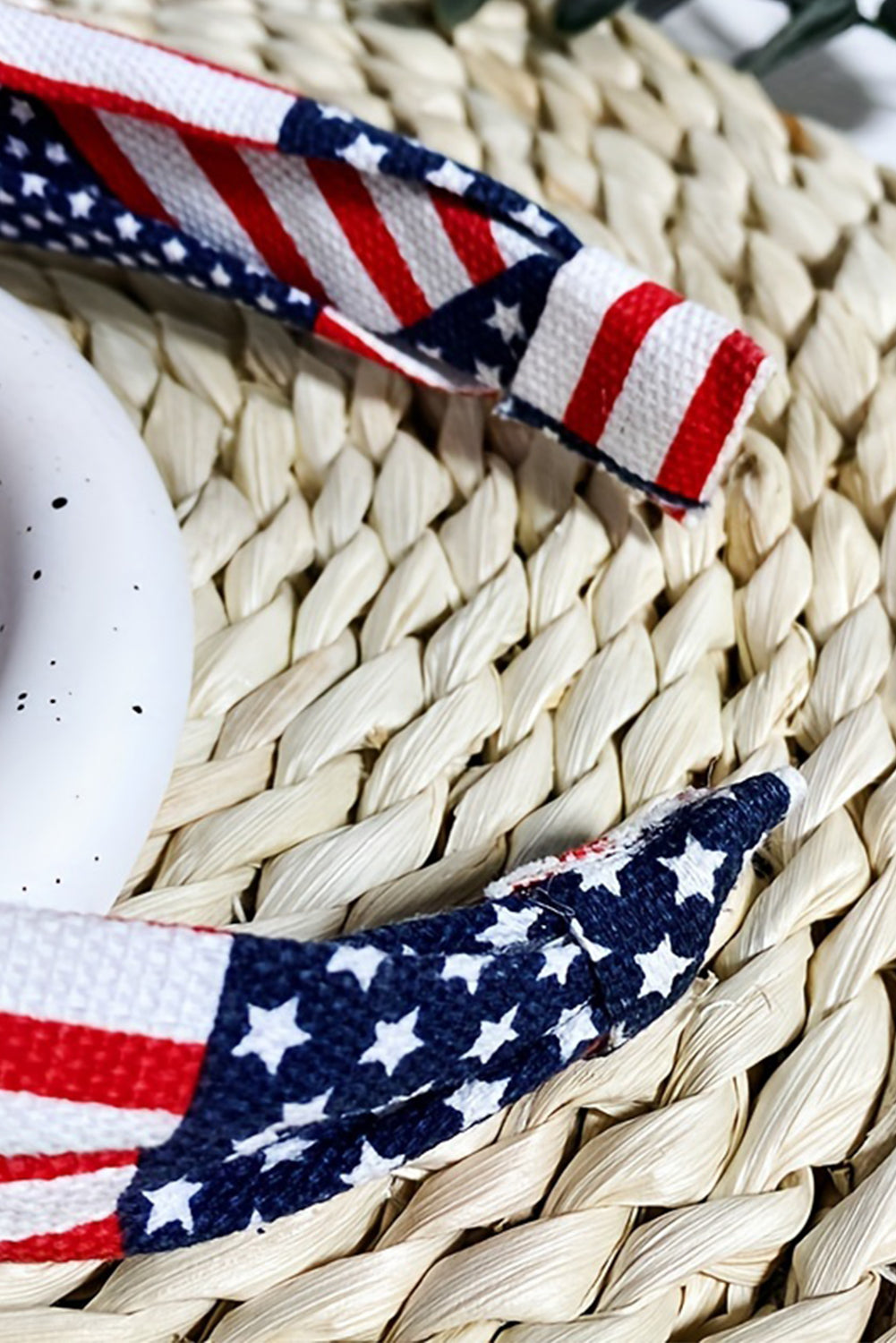 Navy Blue American Flag Print Knotted Hairband